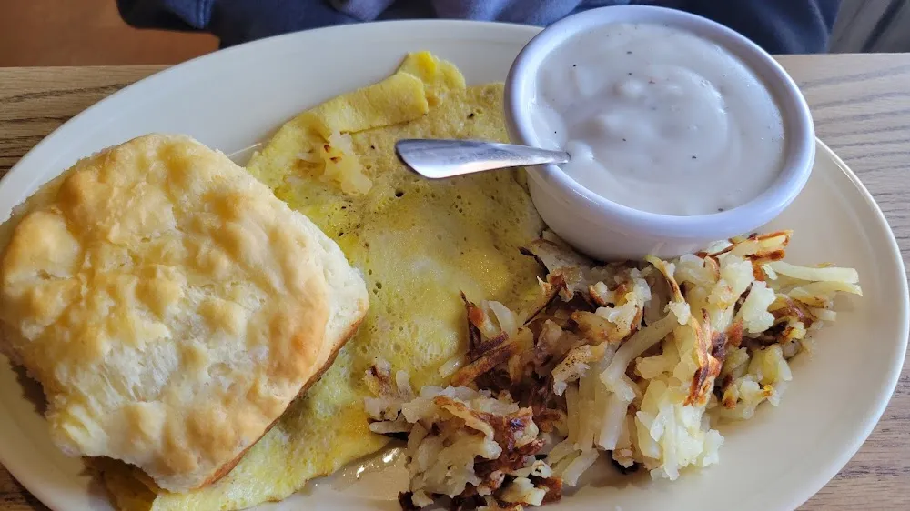 House Omelet with Biscuits and Gravy